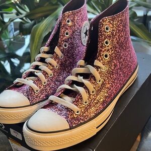 Converse Women's Sparkling High-Top Sneakers - Purple Glitter